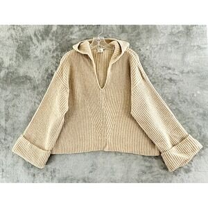 Giada Forte Wool English‎ Knit Sweater with Hood Avorio Womens Size III Cropped